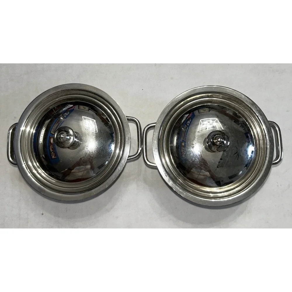CUISINART .32 QT/ .30L Stainless Steel Mini Dutch Oven Server W/Lid Set Of 2